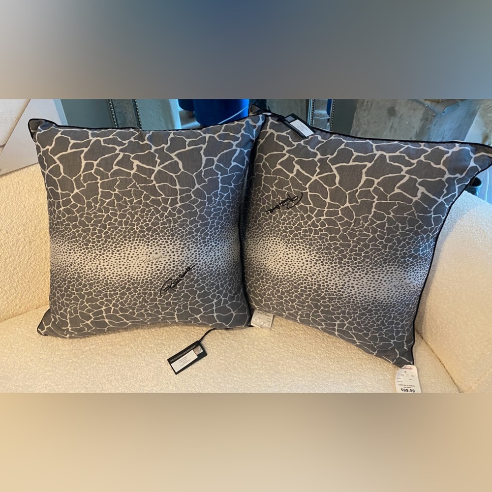 RARE Roberto Cavalli Designer Throw Pillows - NWT - retail $400 - set of 2